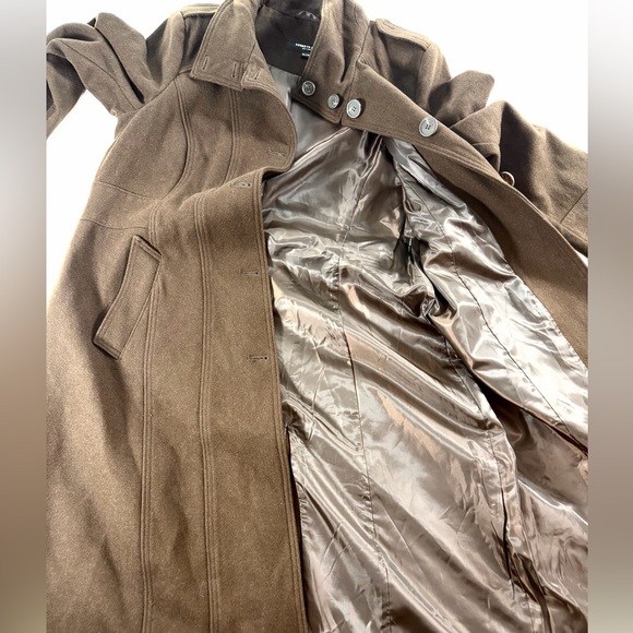 KENNETH COLE Wool Blended Trench Coat Chocolate Brown Size XL - Picture 6 of 9